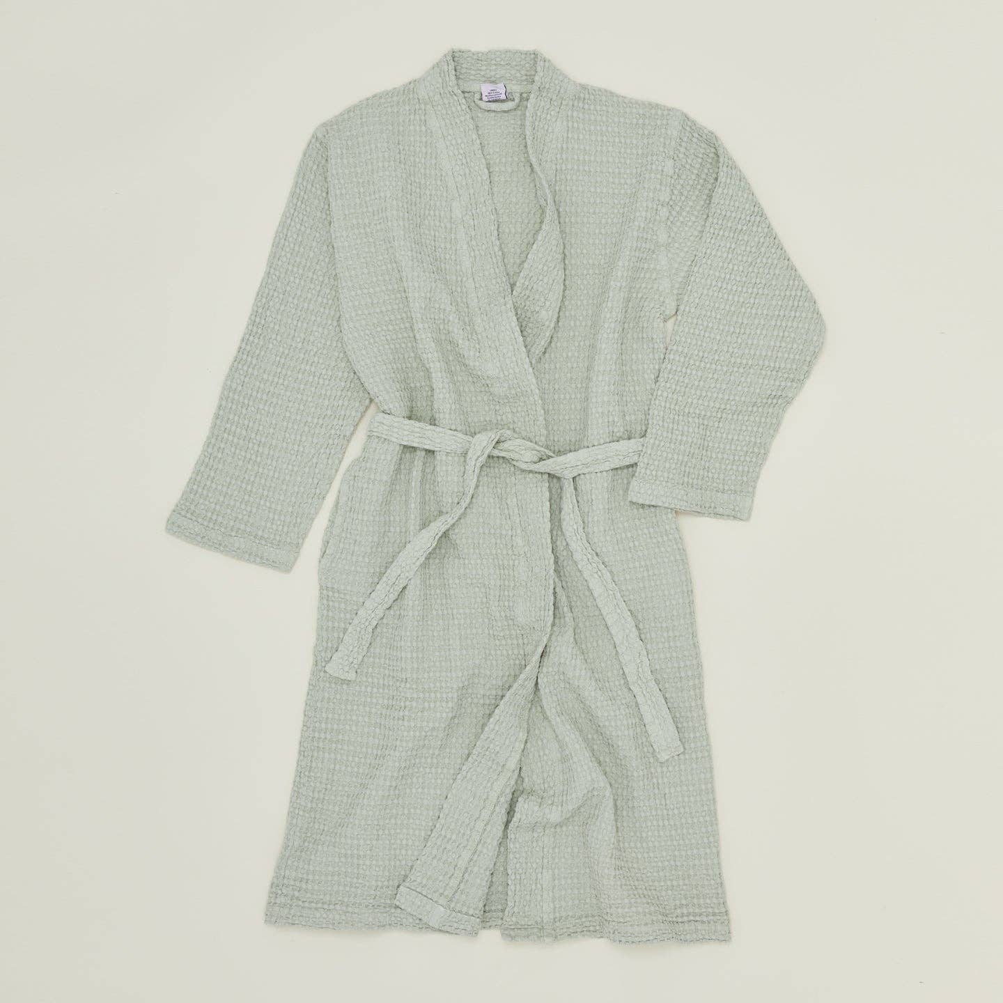 Simple Waffle Bathrobe - Sage: Small