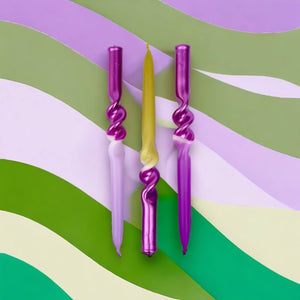 Dip Dye Swirl Candles - Set of 3 - Eclectic Pouf