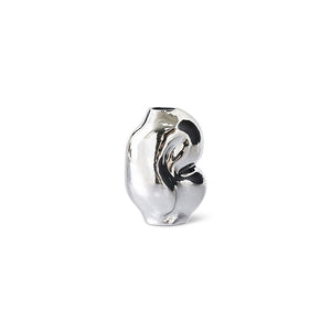 Gleam Glass Small Vase - Chrome