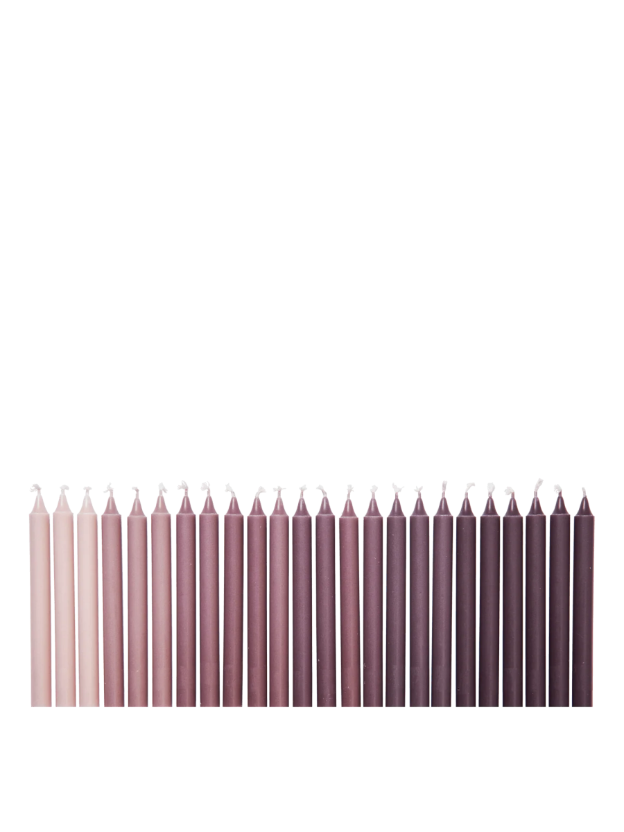 Ombre Candels Set of 24 - Dark Grape