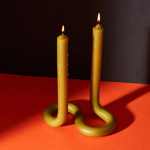 Twist Candle Sticks by Lex Pott - Olive Green