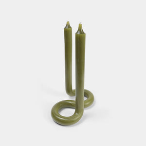 Twist Candle Sticks by Lex Pott - Olive Green