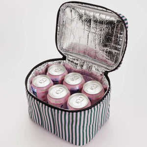 Puffy Cooler Lunch Bag - Lilac Candy Stripe
