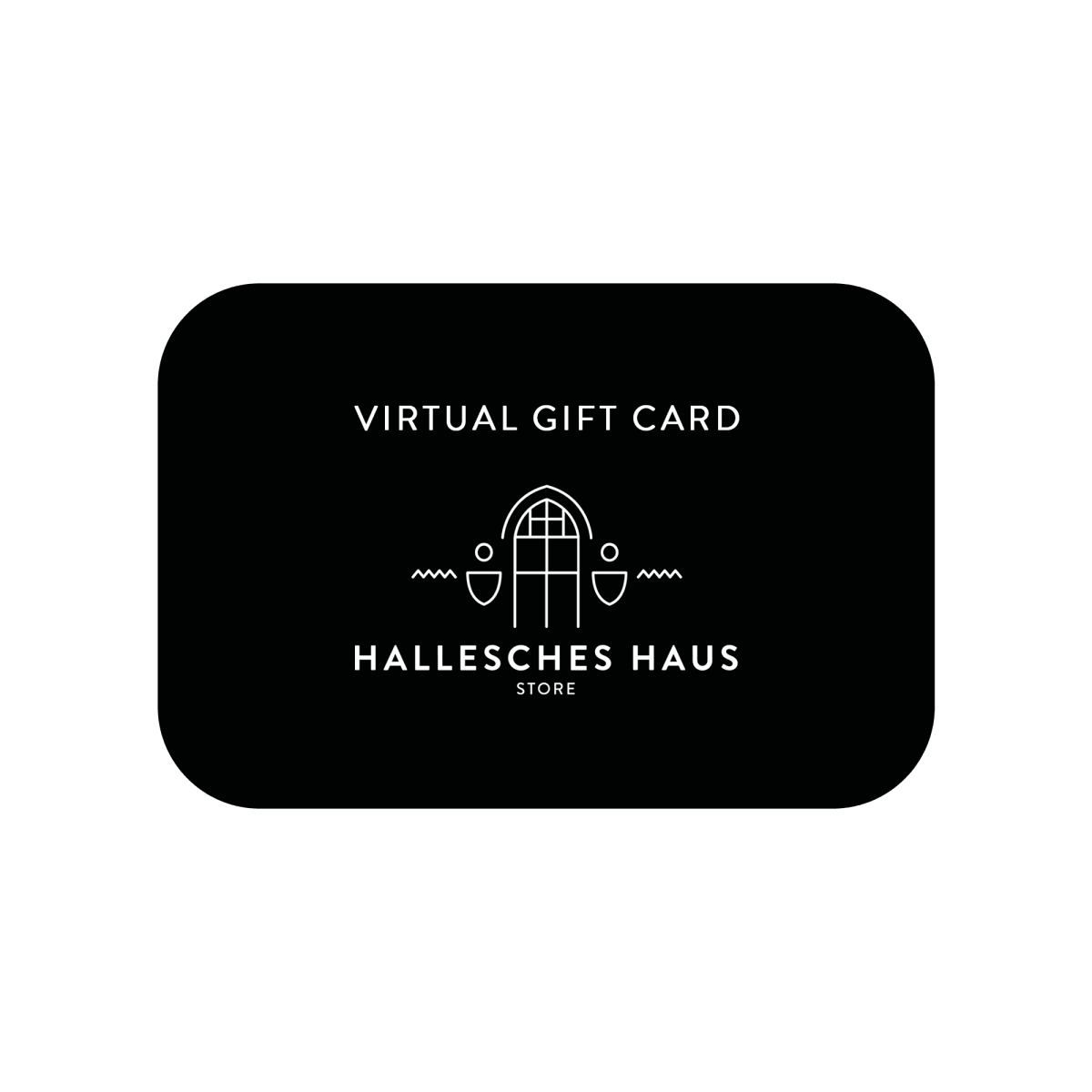 Hallesches Haus gift card BF52 displayed as a sleek, rectangular card with branding and decorative design elements.