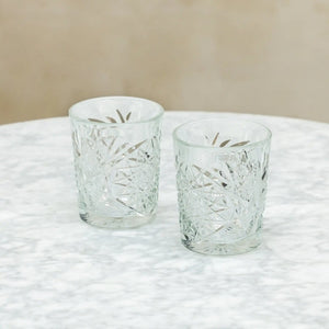 Double Old Fashioned Hobstar Glass - Set of Two