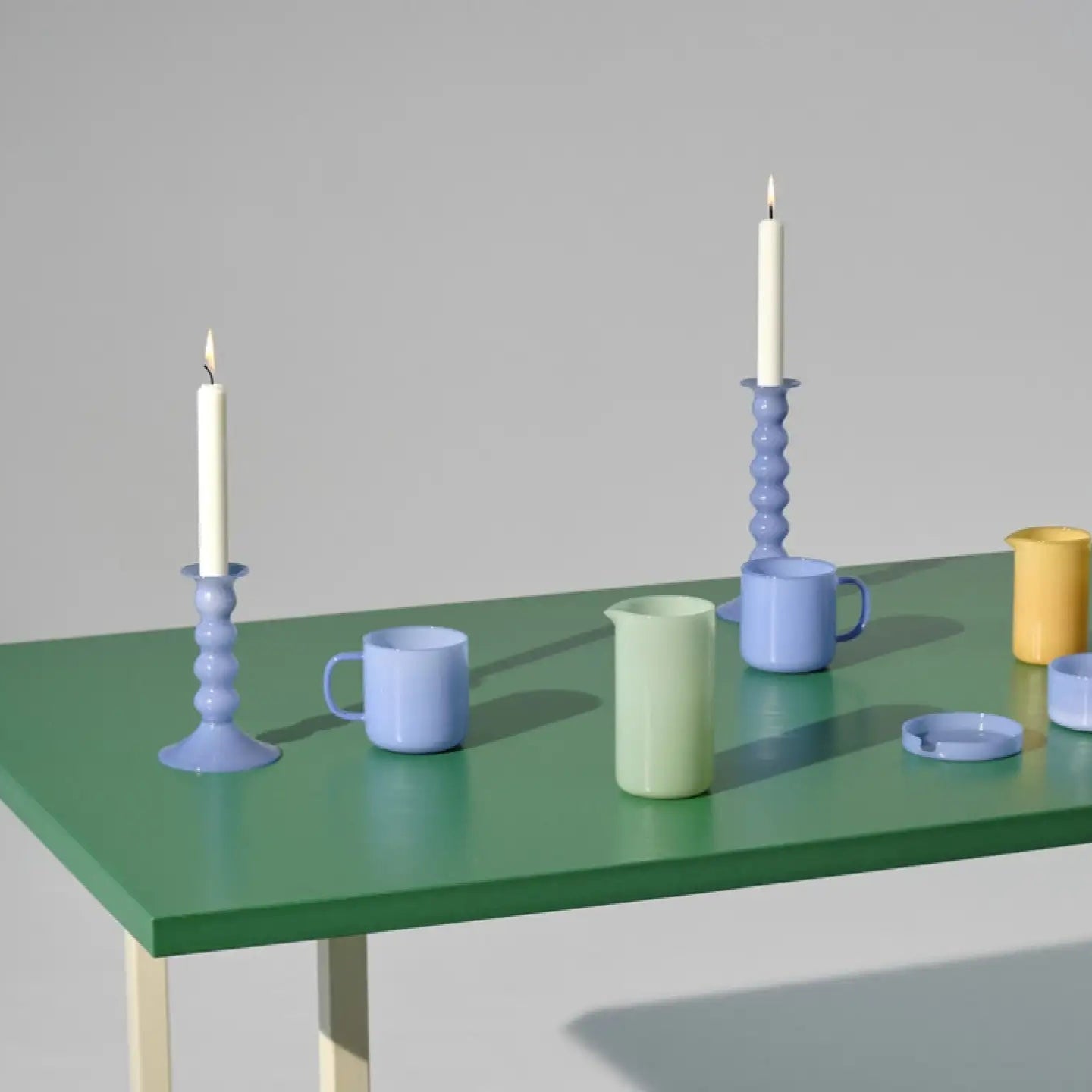 Wavy Candleholder - Jade light blue