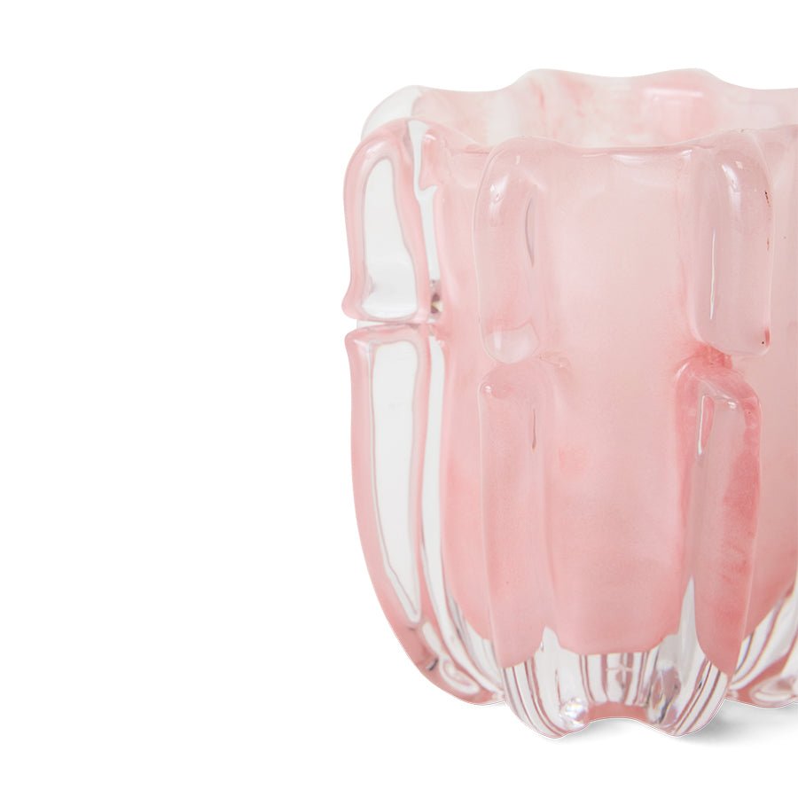 HKliving Corella Candle Holder made of ceramic with a modern, sculptural design for decorative candle display.