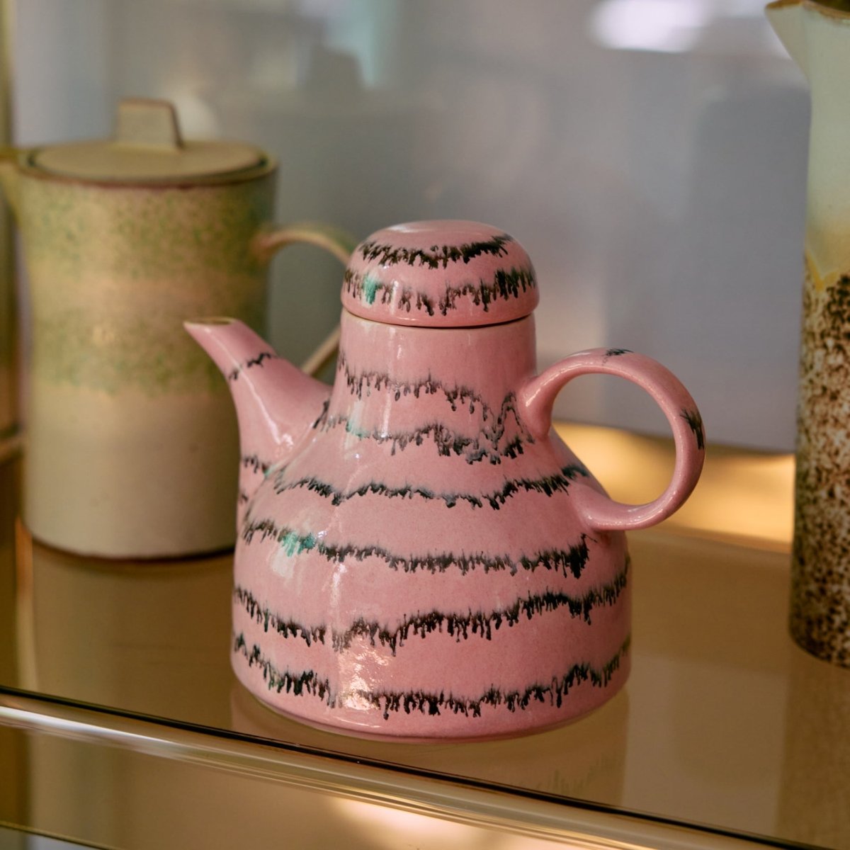 HKliving 70s Ceramics Coffee Pot in Bubble design, vintage serveware with colorful glazed finish, perfect for coffee serving.