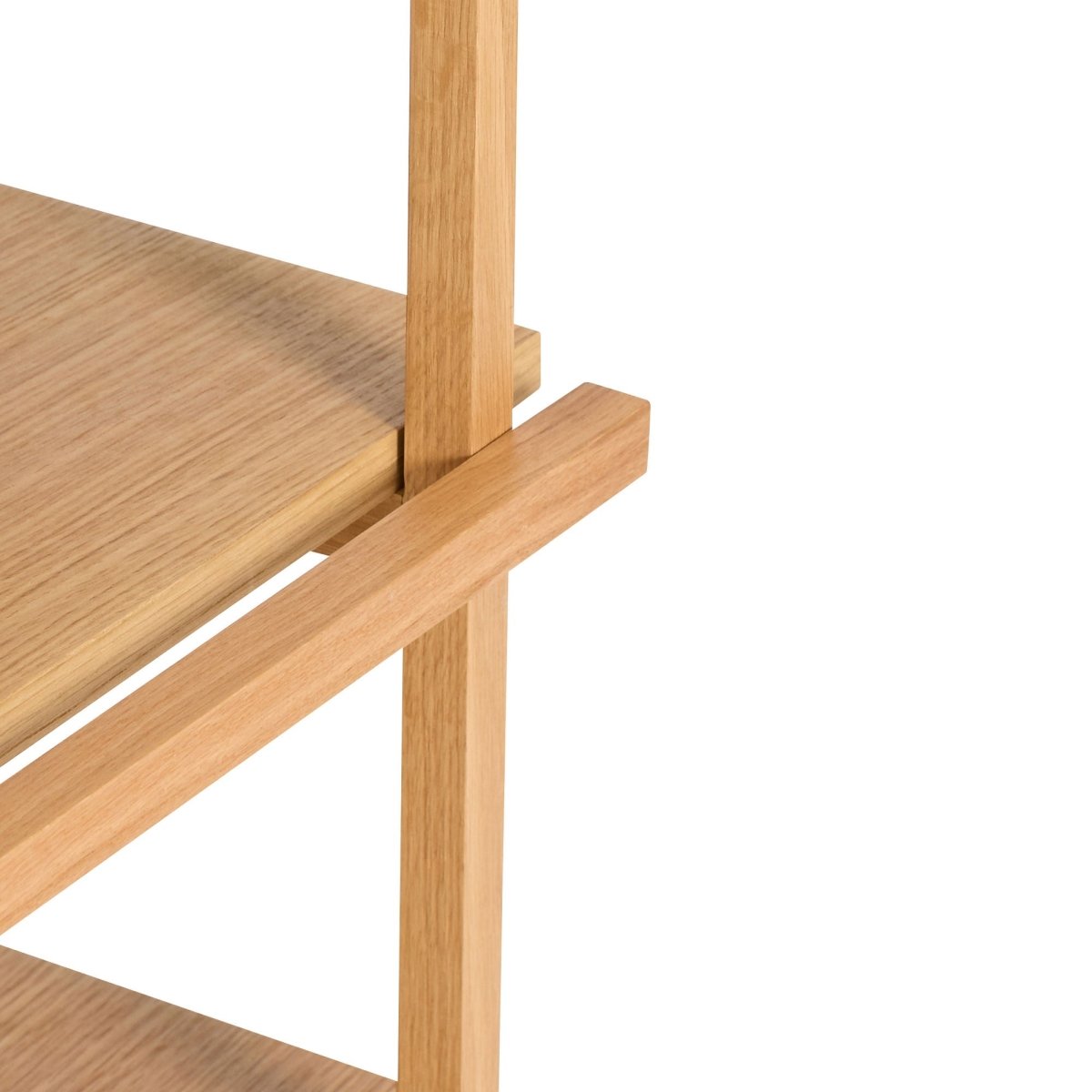 Natural wood Crayon Trolley by Hübsch, modern furniture with multiple compartments and wheels for versatile storage.