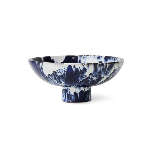 Ceramic Bowl on Base: Indigo