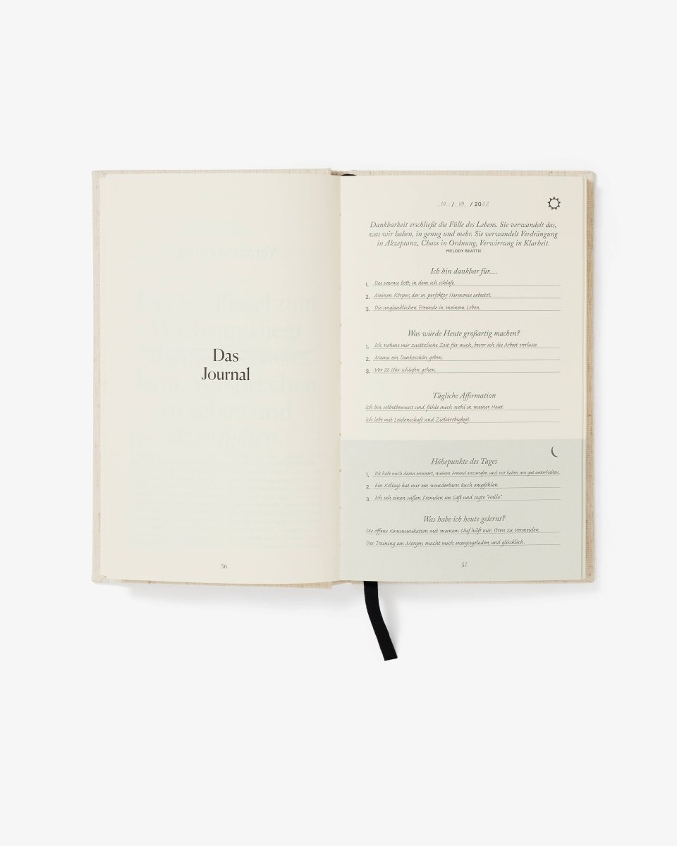 Deutsch The Five Minute Journal - Tägliche geführte Dankbarkeit