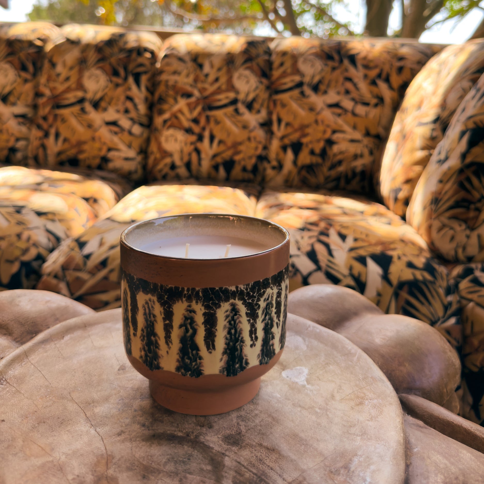 Duftkerze aus Keramik im Stil der 70er Jahre – Kyoto