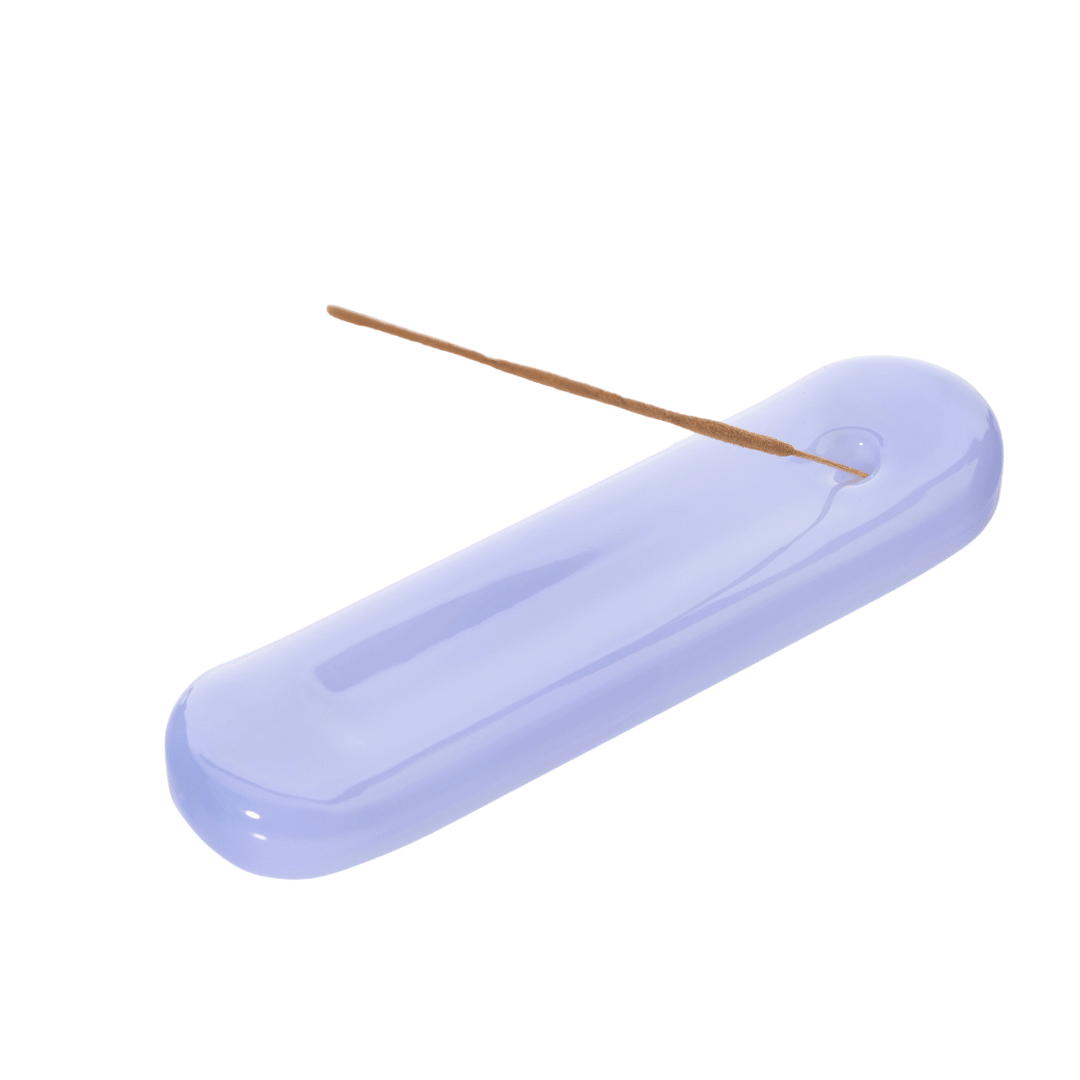 Milky blue Lilo incense holder by MÆGEN with a sleek, modern design perfect for holding incense sticks securely.