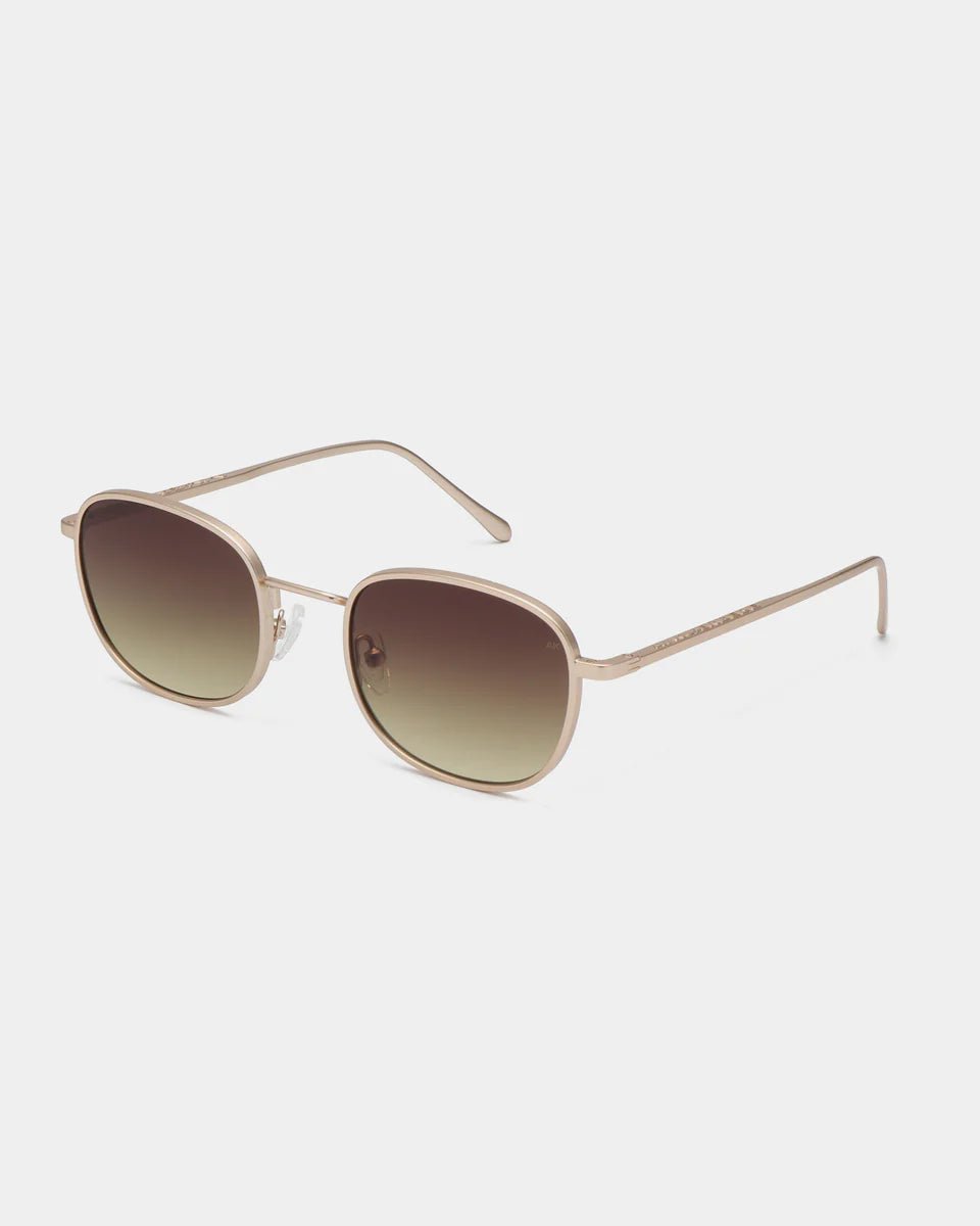Matte gold A. Kjaerbede Hello sunglasses with stylish frames and tinted lenses, perfect for everyday fashion.