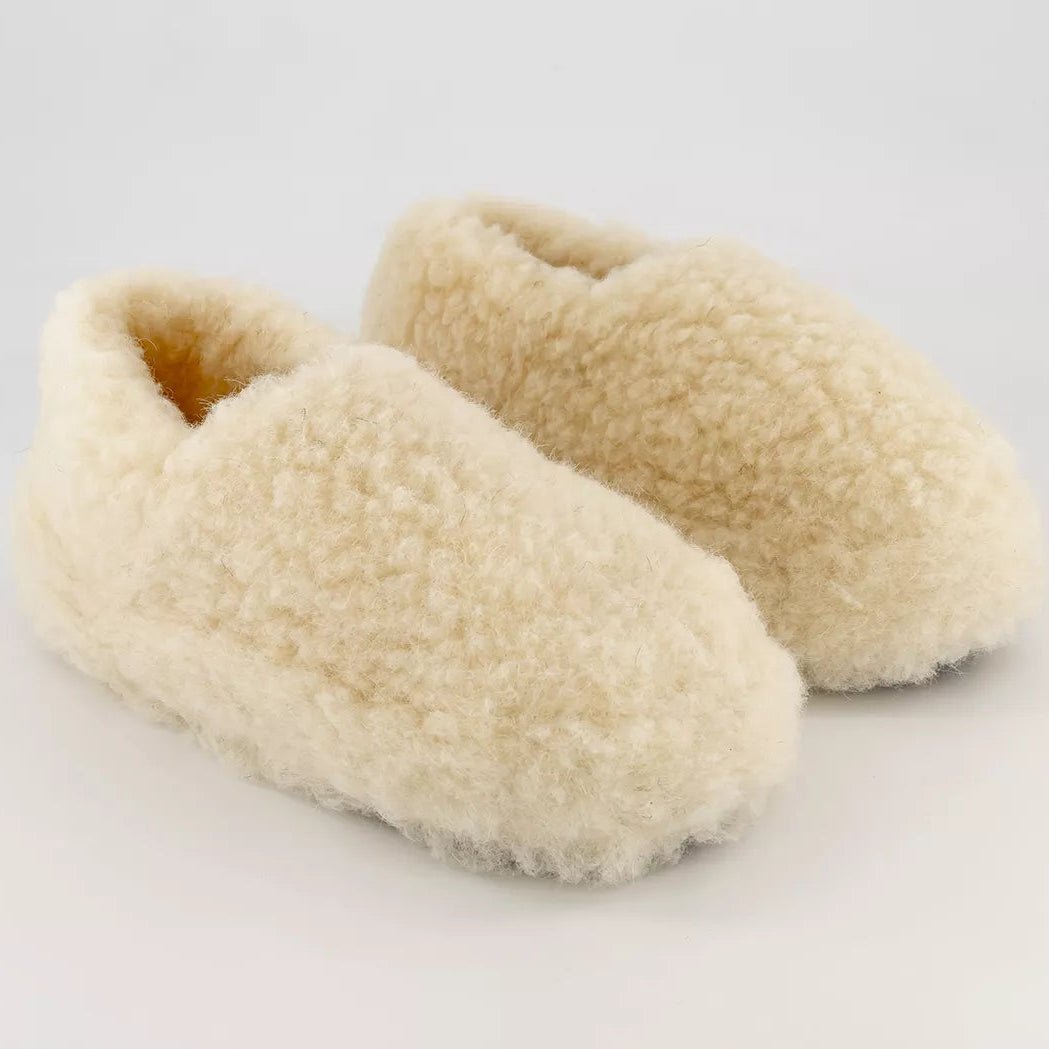 Unisex Wool Slippers - Natural