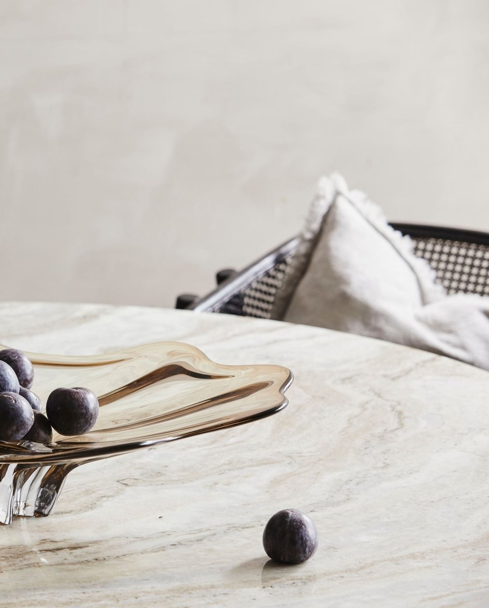 Nordal A/S ERIE round dining table, 140cm, white wood with elegant ivory marble tabletop for stylish dining spaces.