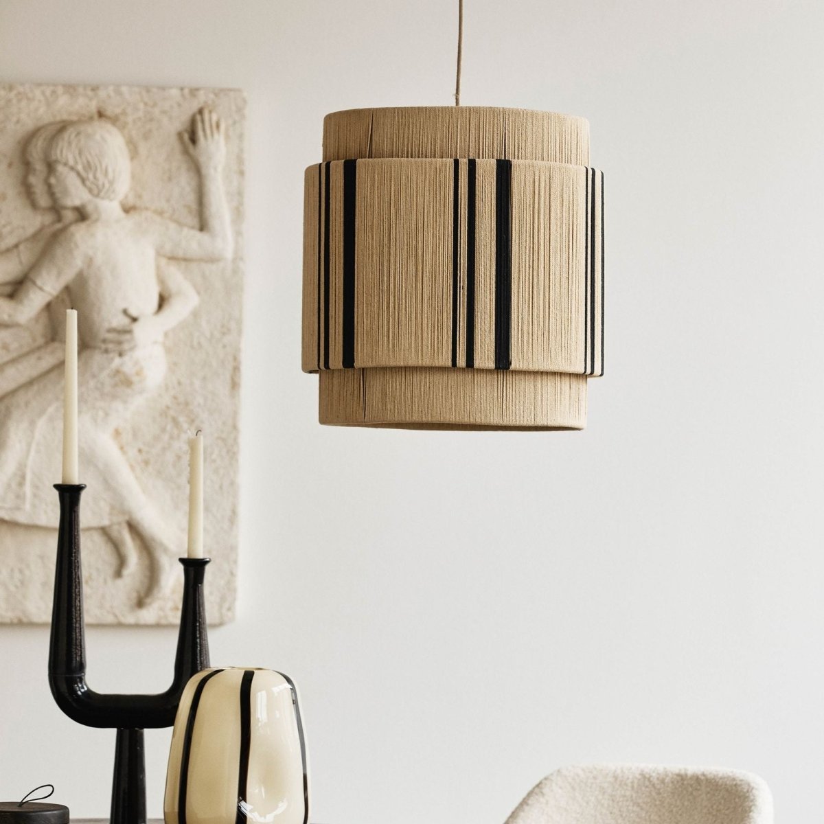 Nordal A/S VINATA pendant lamp in natural finish, featuring a sleek, modern design ideal for contemporary lighting decor.