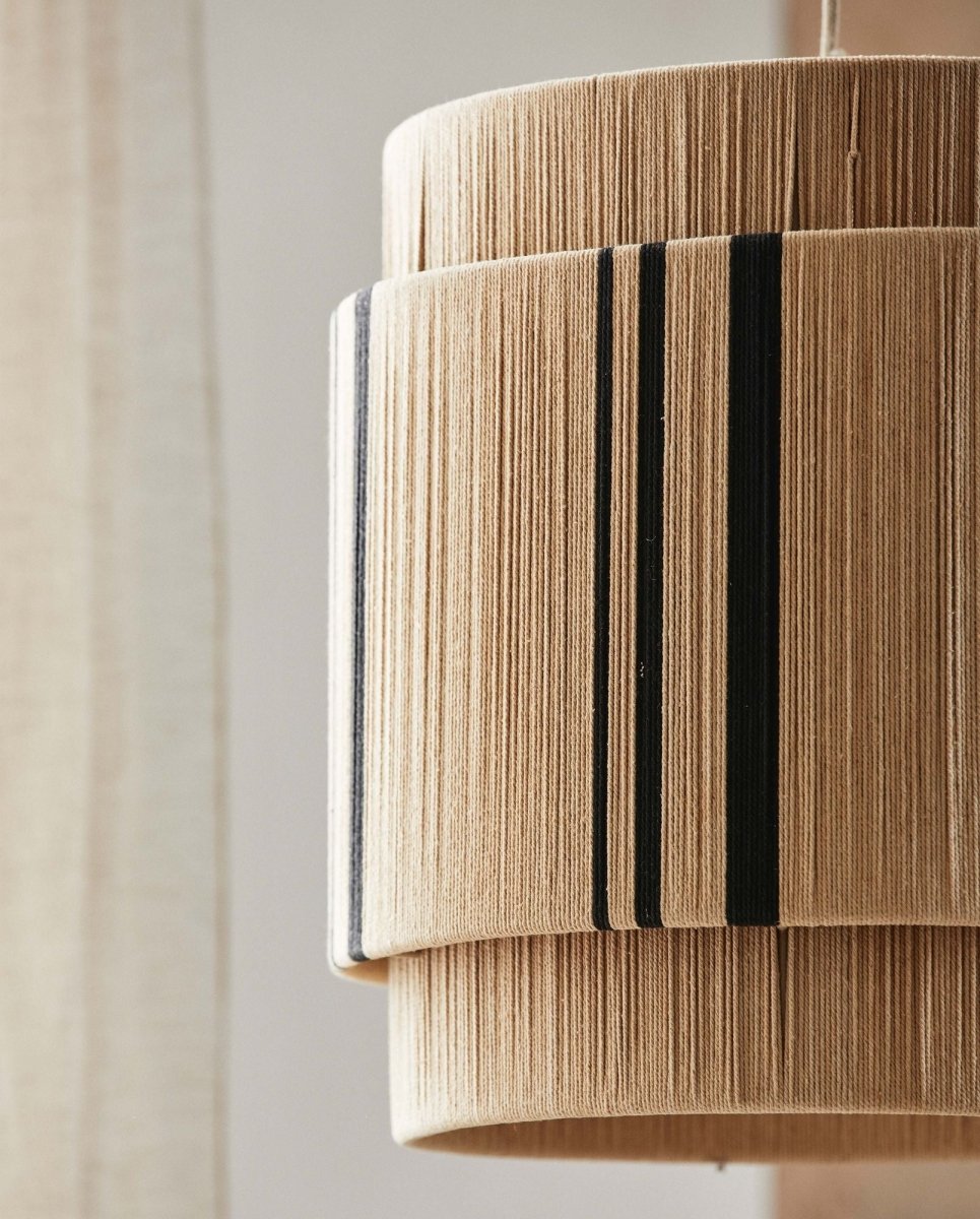 Nordal A/S VINATA pendant lamp in natural wood finish, modern lighting fixture with a sleek, minimalist design.
