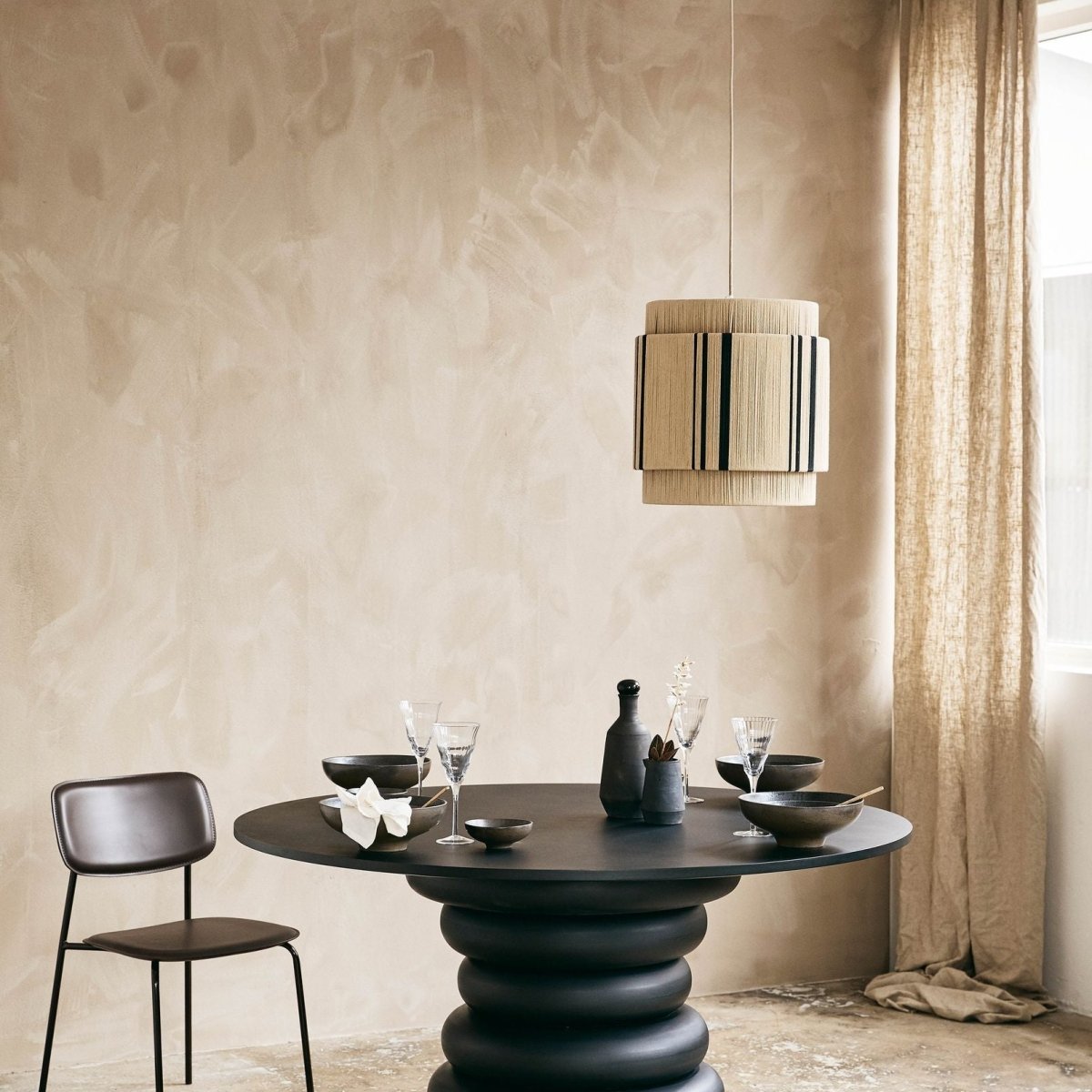 Nordal A/S VINATA pendant lamp in natural wood finish, modern lighting fixture with a sleek, minimalist design for contemporary interiors.