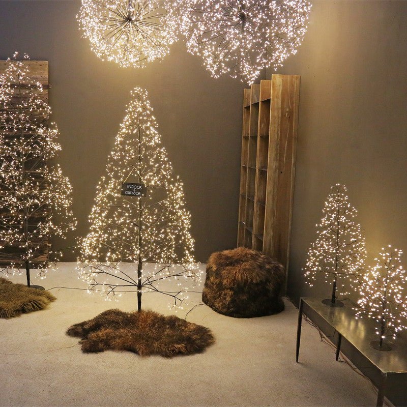 LED Pine Christmas Tree by Fiorira un Giardino, 180cm tall, decorated with warm lights, suitable for indoor and outdoor holiday decor.