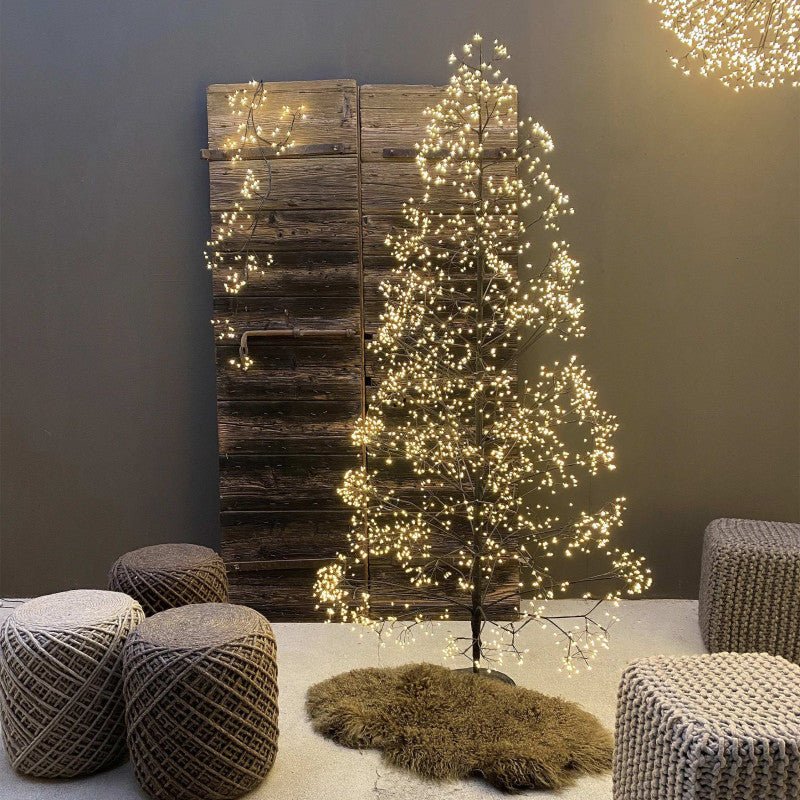 LED Pine Christmas Tree by Fiorira un Giardino, 180cm tall, illuminated with warm LED lights for indoor and outdoor holiday decor.