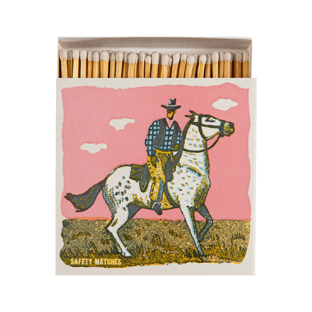 Pink Cowboy Matches | Square - Safety Matches