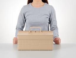 Robinson Two Tier Toolbox ST-350 in beige with multiple compartments for organized tools and hardware storage.