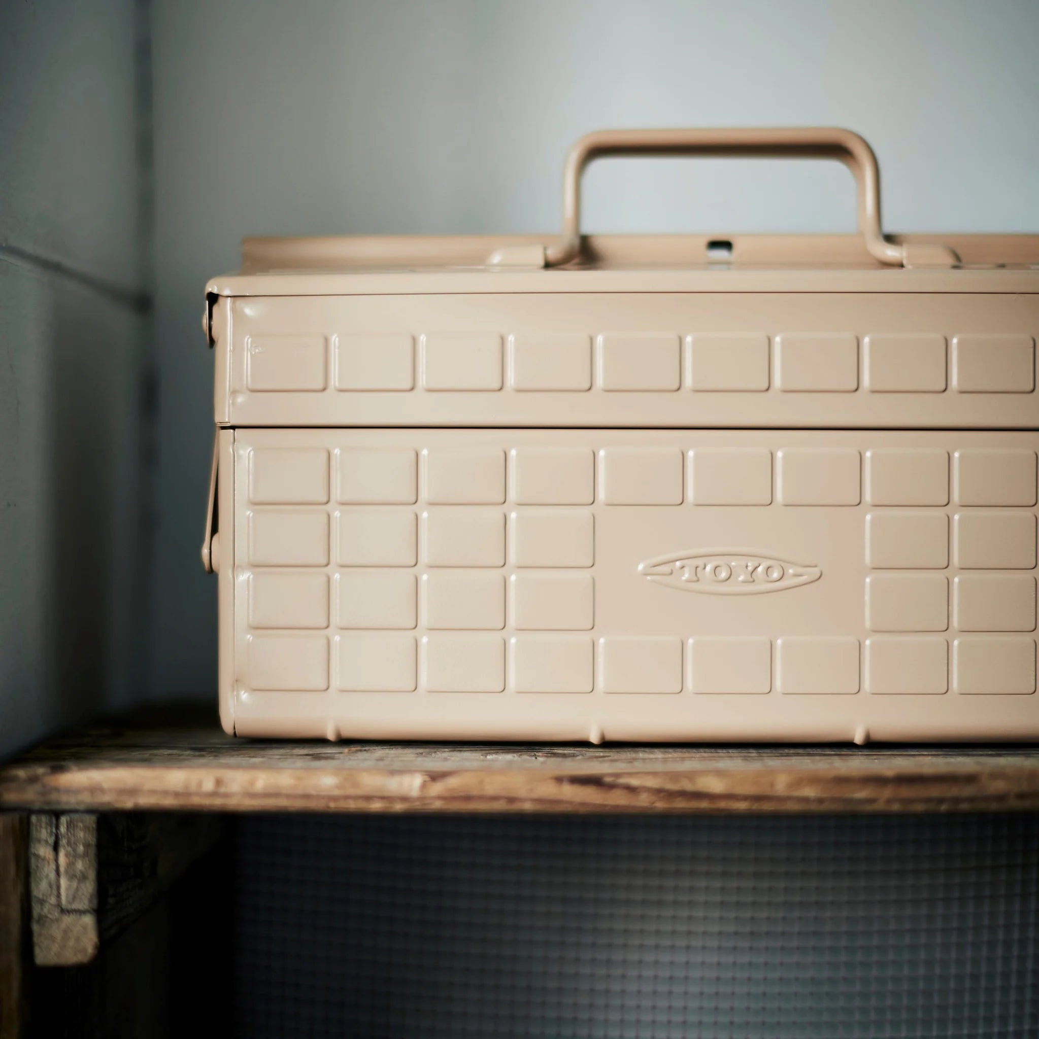 Robinson Two Tier Toolbox ST-350 in beige with multiple compartments and sturdy handle for organized tool storage