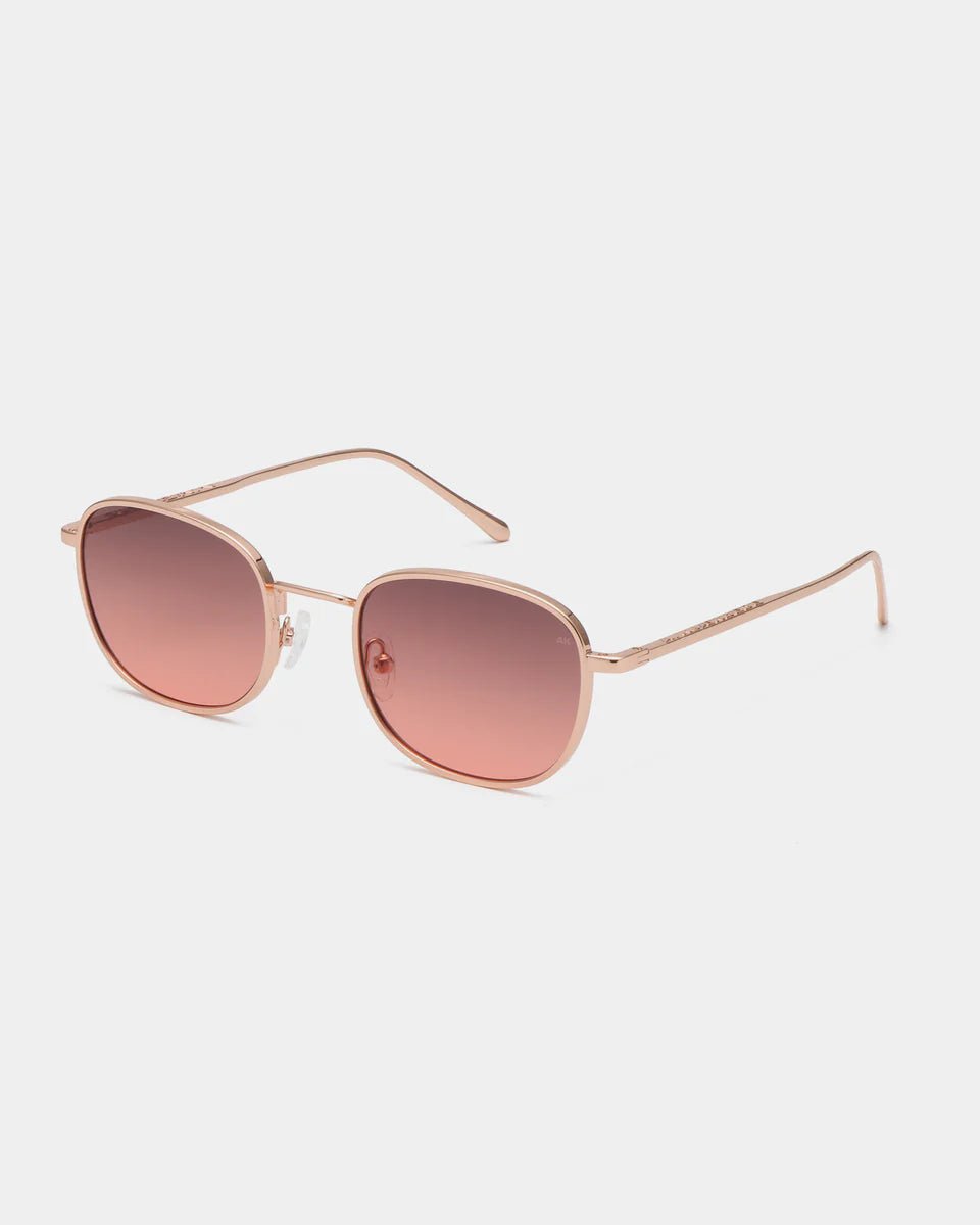 Rose gold A. Kjaerbede Hello sunglasses with stylish frame and tinted lenses, showcasing a trendy and elegant eyewear design.