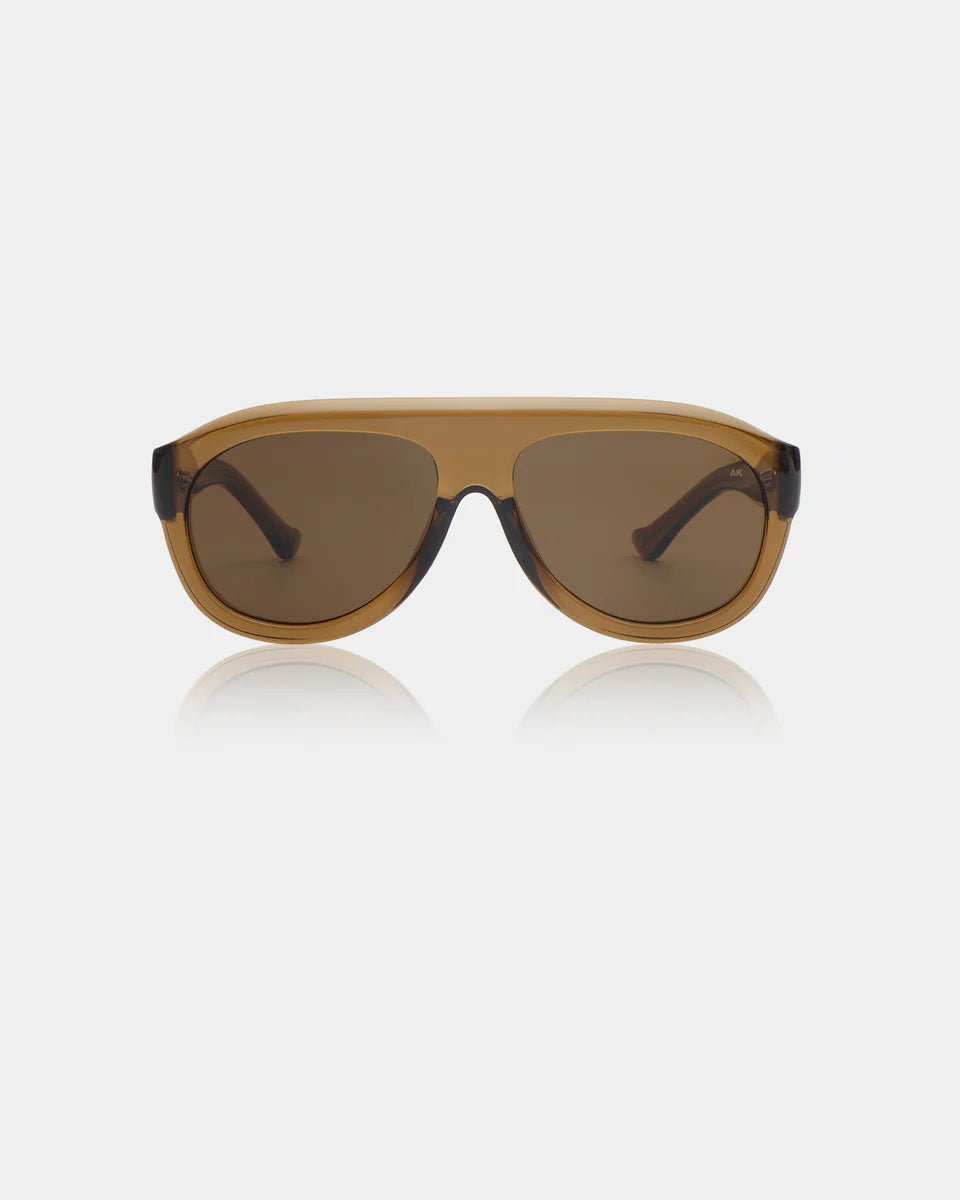 Smoke-transparent Rio sunglasses by A. Kjaerbede with rounded frames and dark tinted lenses, stylish and lightweight.