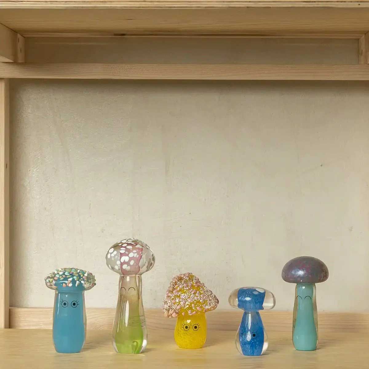 Decorative Crystal Blob by Studio Arhoj featuring a translucent, amorphous glass sculpture with vibrant colors and a smooth surface.