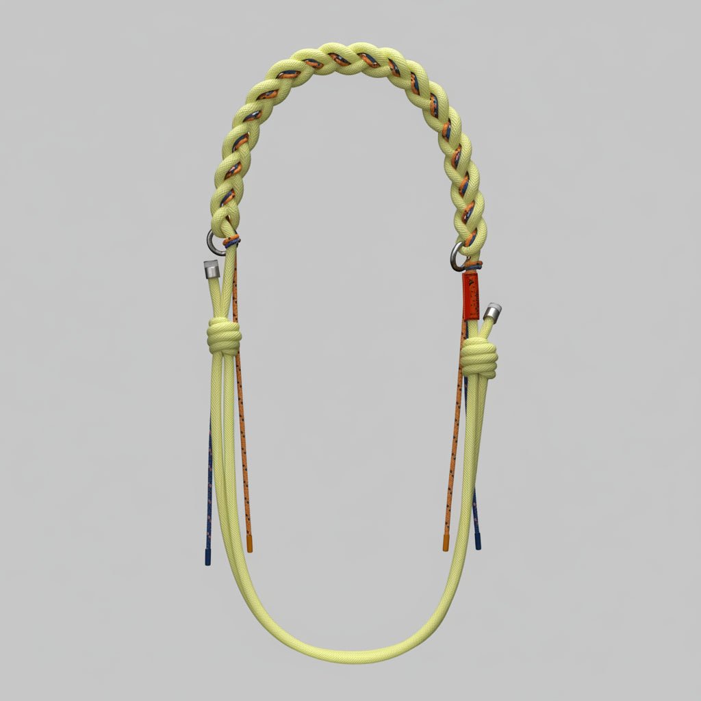 Braided O Rope Strap in 8.0mm by Topologie, showing a close-up of the textured, durable braided rope with metal O-ring detail.