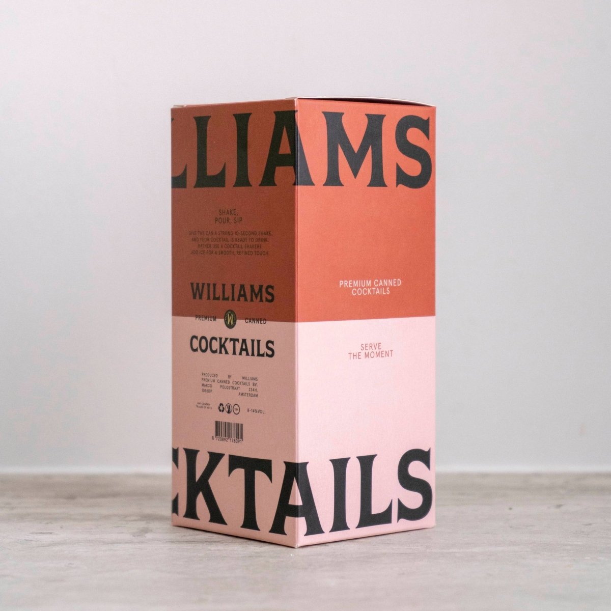 Set of 3 Williams Premium Canned Cocktails featuring assorted flavors in sleek cans for convenient sipping.