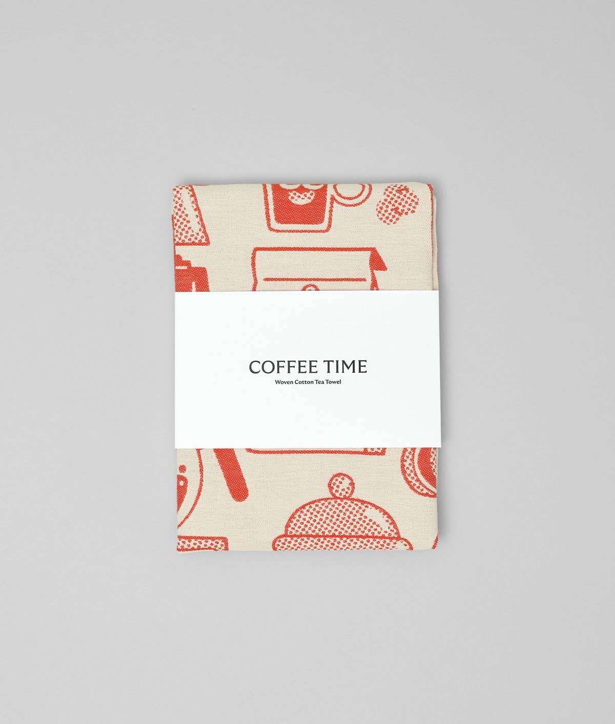 Kaffeezeit Geschirrtuch Rot/Beige