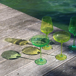 Coloured Cocktail Coupe Glass, Set of 2 Pieces, Neon Spill