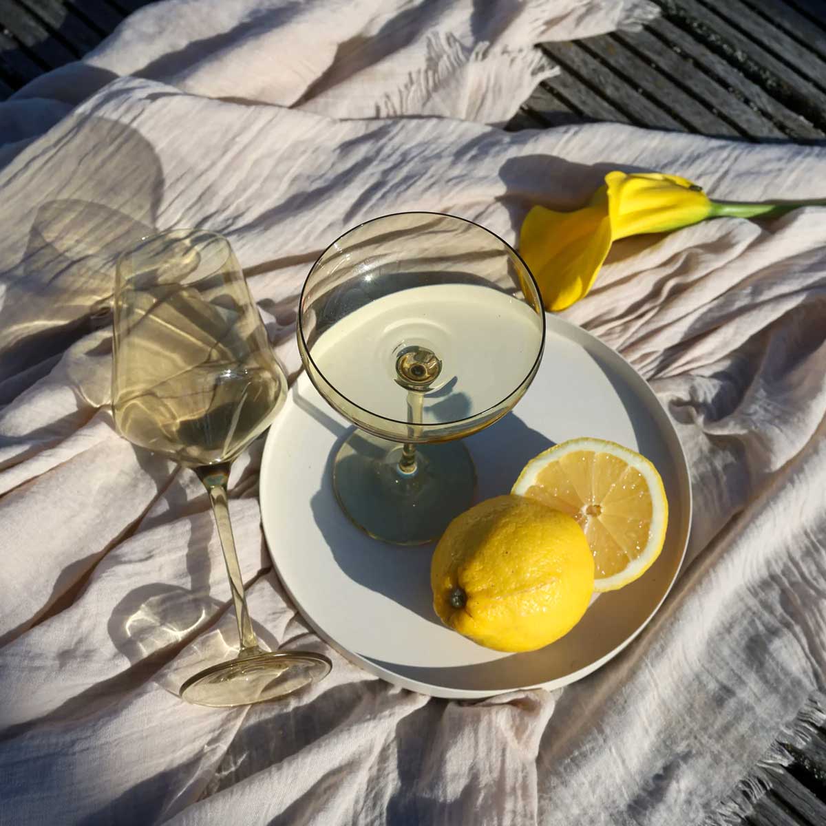 Coloured Cocktail Glasses, Set of 6 Pieces, Golden Shroom