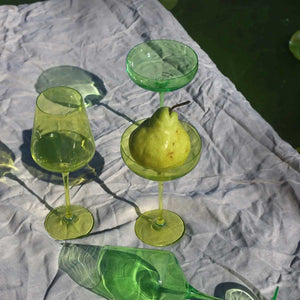 Coloured Champagne Coupe, Set of 6 Pieces, Neon Spill