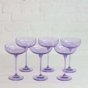 Coloured Champagne Coupe, Set of 6 Pieces, Violet Thirst