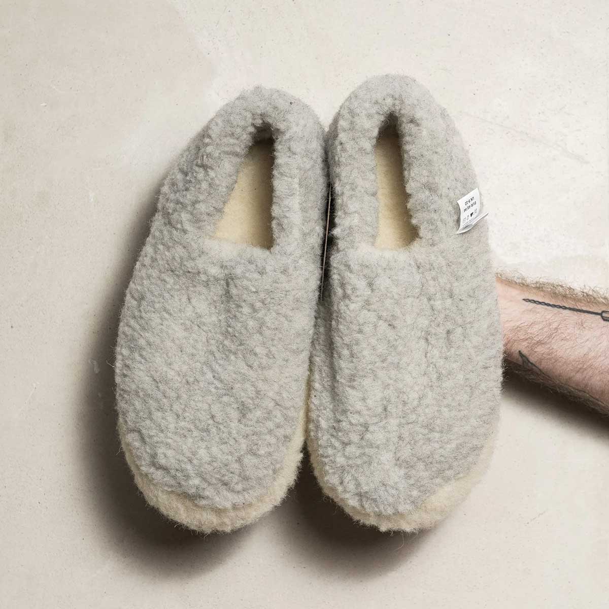 Unisex Wool Slippers - Grey