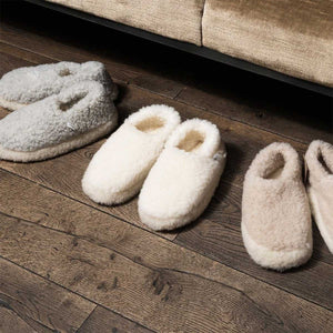Unisex Wool Slippers - Natural