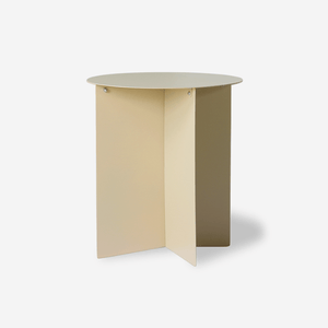 Metal Side Table Round Cream