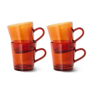70's Glassware Cups, 4er Set