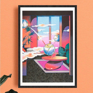 Risograph A3 Print - Beya Panicha - 'Cloudy Room Night' Risograph Print