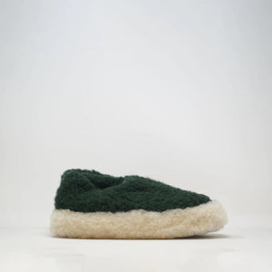 Unisex Wool Slippers - Dark Green