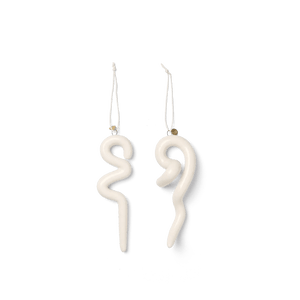 Doodle-Ornamente – 2er-Set – Off-White