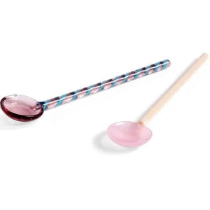 Glass Spoons - Aubergine & Light Pink