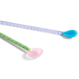 Glass Spoons - Turquoise & Light Pink