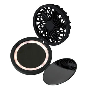 Illuminated Mirror Compact with Personal Fan