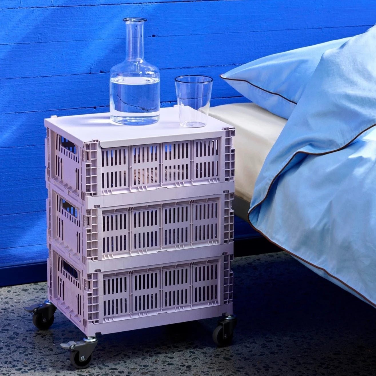 Medium Colour Crate Lid by HAY, showing a sleek, colorful plastic lid designed for the medium-sized storage crate.