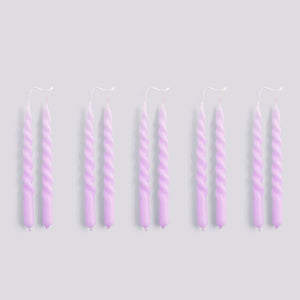 Mini Swirl Candles - Lilac Set of 10